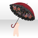 姫薔薇刺繍傘　赤