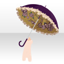 姫薔薇刺繍傘　紫