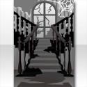 黒猫洋館の階段の背景（ＰＳ限定）