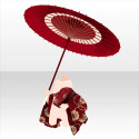 唐傘と籠巾着　赤