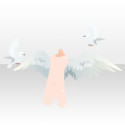 天使の羽と遊ぶ鳥　ホワイト