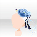 お茶の精の花飾り　青