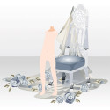 薔薇散る古城の椅子　ホワイト