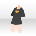 ハートTシャツ　ブラック