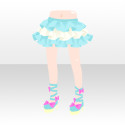 ポップなふわふわスカート　ブルー