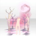深き森の月と枯木　ピンク