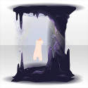 光り差す海底洞穴　紫